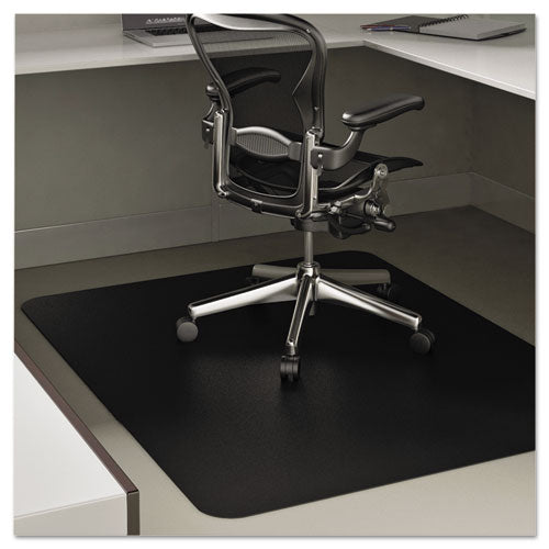 Economat All Day Use Chair Mat For Hard Floors, 45 X 53, Rectangular, Black