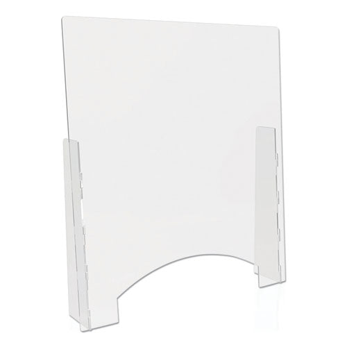 Counter Top Barrier With Pass Thru, 31.75" X 6" X 36", Acrylic, Clear, 2-carton
