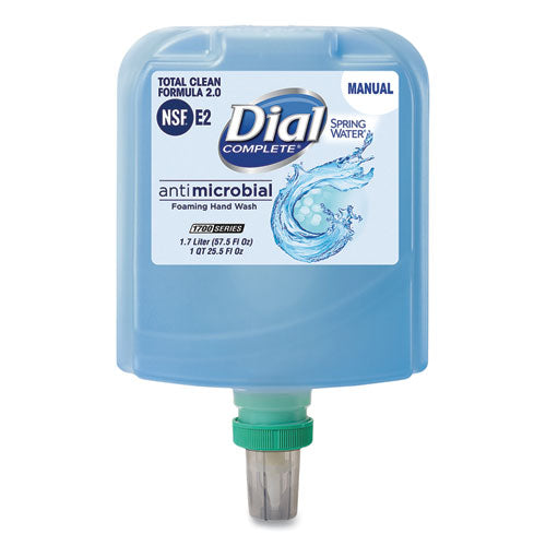 Dial 1700 Manual Refill Antimicrobial Foaming Hand Wash, Spring Water, 1.7 L Bottle, 3-carton