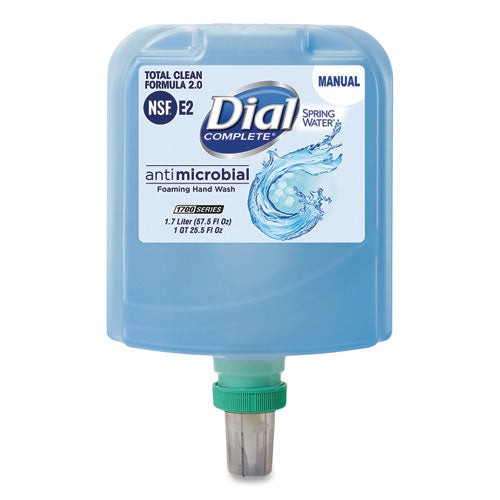 Dial 1700 Manual Refill Antimicrobial Foaming Hand Wash, Spring Water, 1.7 L Bottle, 3-carton