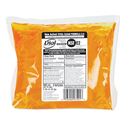 Liquid Dial Gold Soap Refill, Floral Scent, Dispenser, 800 Ml Bag, 12-carton