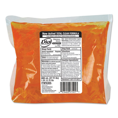 Liquid Dial Gold Soap Refill, Floral Scent, Dispenser, 800 Ml Bag, 12-carton