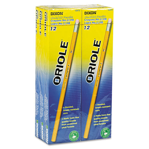 Oriole Pencil, Hb (#2), Black Lead, Yellow Barrel, 72-pack