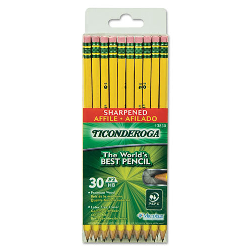 Pre-sharpened Pencil, Hb (#2), Black Lead, Yellow Barrel, 30-pack