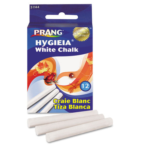 Hygieia Dustless Board Chalk, 3 1-4 X 0.38. White, 12-box