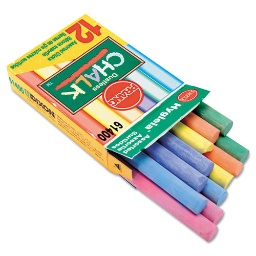 Hygieia Dustless Board Chalk, 3 1-4 X 0.38. Assorted, 12-box