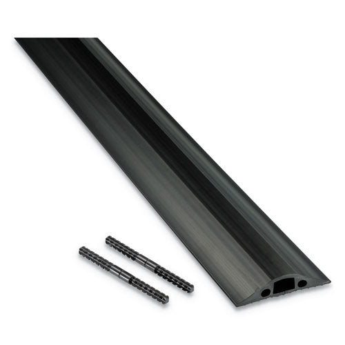Medium-duty Floor Cable Cover, 2.75 X 0.5 X 6 Ft, Black
