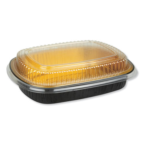 Aluminum Closeable Containers, 47 Oz, 9.75 X 1.75 X 7.75, Black-gold, 50-carton