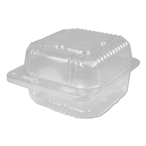 Plastic Clear Hinged Containers, 6 X 6, 28 Oz, Clear, 500-carton