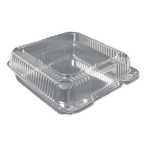 Plastic Clear Hinged Containers, 8 X 8, 3-compartment, 5 Oz; 5 Oz; 15 Oz, Clear, 250-carton