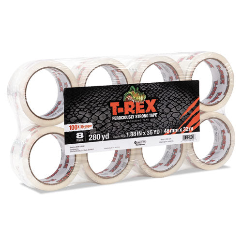 Packaging Tape, 1.88" Core, 1.88" X 35 Yds, Crystal Clear, 8-pack
