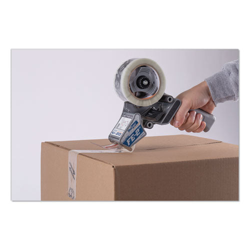 Folded Edge Tape Dispenser With Folded Edge Tape, 3" Core, Plus 6 Rolls Of 2.08" X 110 Yds Tape, Plastic-steel, Gray