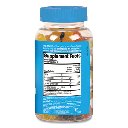 Kids Probiotic Gummies, Natural Fruit Flavors, 80-bottle