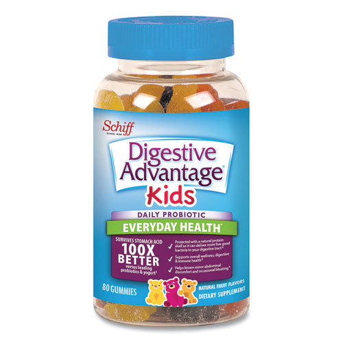 Kids Probiotic Gummies, Natural Fruit Flavors, 80-bottle