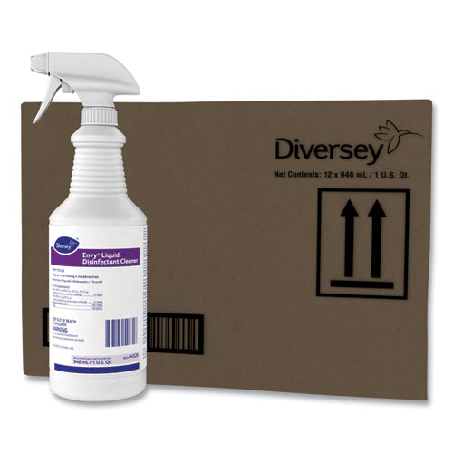 Envy Liquid Disinfectant Cleaner, Lavender, 32 Oz Spray Bottle, 12-carton