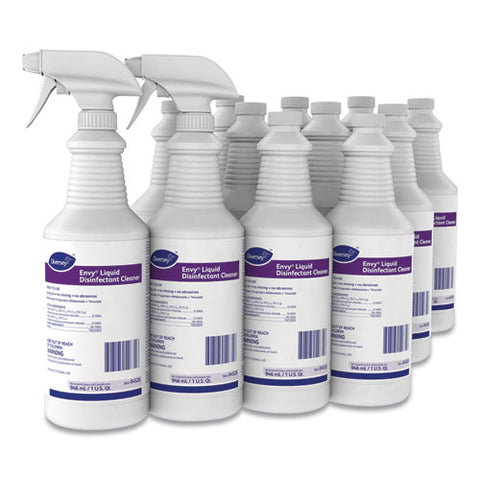 Envy Liquid Disinfectant Cleaner, Lavender, 32 Oz Spray Bottle, 12-carton