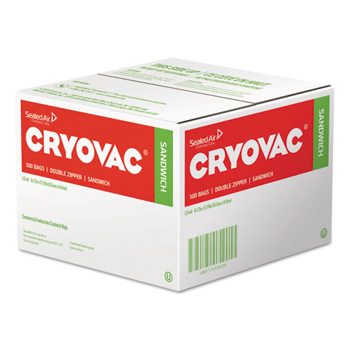 Cryovac Sandwich Bags, 1.15 Mil, 6.5" X 5.88", Clear, 1080-carton