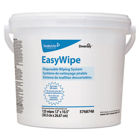 Easywipe Disposable Wiping Refill, 8 5-8 X 24 7-8, White, 125-bucket, 6-carton