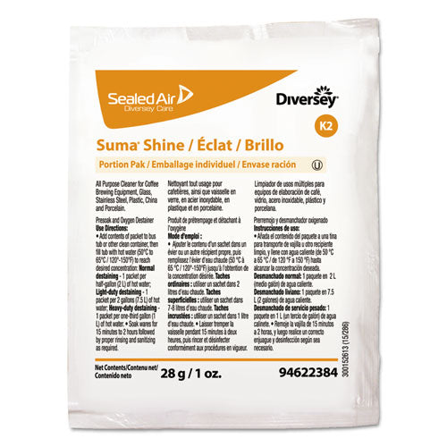 Suma Shine Portion Pak, Powder, 100 Per Carton