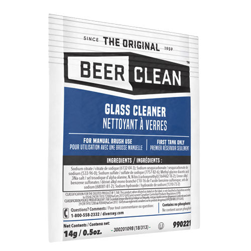 Beer Clean Glass Cleaner, Powder, .5oz Packet, 100-carton