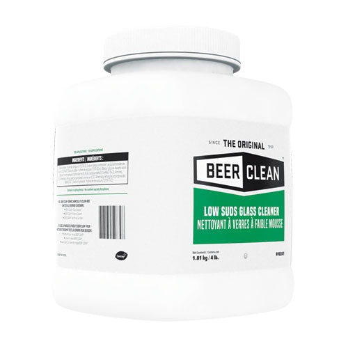 Beer Clean Glass Cleaner, Unscented, Powder, 4 Lb. Container