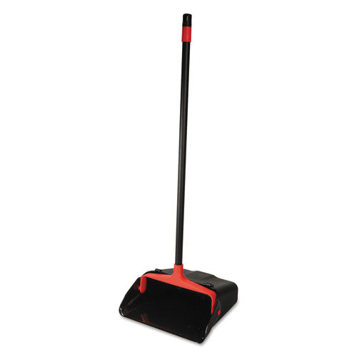 Maxi-plus Lobby Dust Pan With Rear Wheels, Black, 13"wide, 30"handle, 6-carton