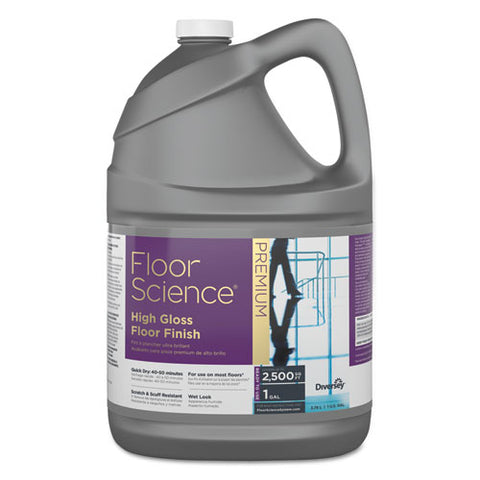 Floor Science Premium High Gloss Floor Finish, Clear Scent, 1 Gal Container,4-ct