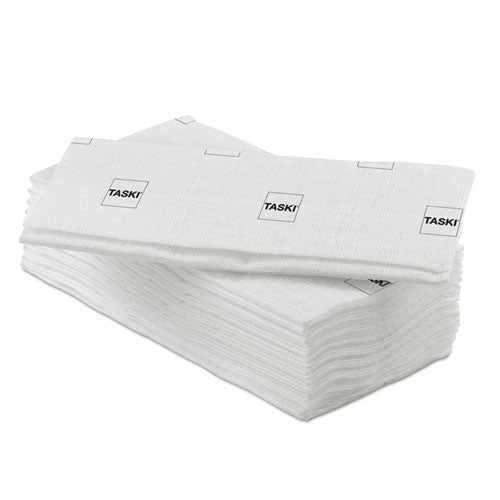 Taskisum Disposable Microfiber Mop, 17.7" X 4.9" Head, White, 25-pack