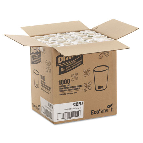Ecosmart Hot Cups, Paper W-pla Lining, Viridian, 8oz, 1000-carton