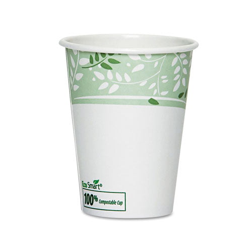 Ecosmart Hot Cups, Paper W-pla Lining, Viridian, 12oz, 50-pack