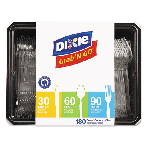 Heavyweight Polystyrene Cutlery, Clear, Knives-spoons-forks, 180-pack, 10 Packs-carton
