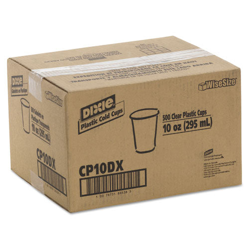 Clear Plastic Pete Cups, Cold, 10oz, Wisesize, 25-pack, 20 Packs-carton
