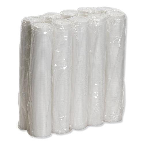 Dome Hot Drink Lids, 8oz Cups, White, 100-sleeve, 10 Sleeves-carton