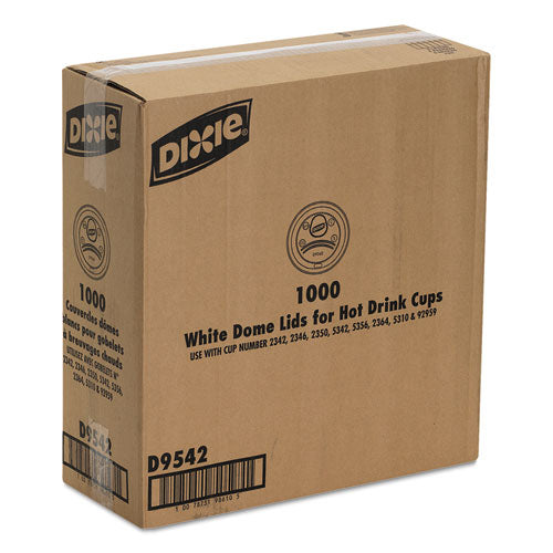Dome Drink-thru Lids, Fits 10, 12, 16oz Paper Hot Cups, White, 1000-carton