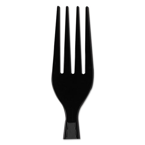 Plastic Cutlery, Heavyweight Forks, Black, 1,000-carton