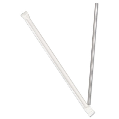Jumbo Straws, 7 3-4", Plastic, Translucent, 500-box, 4 Boxes-carton