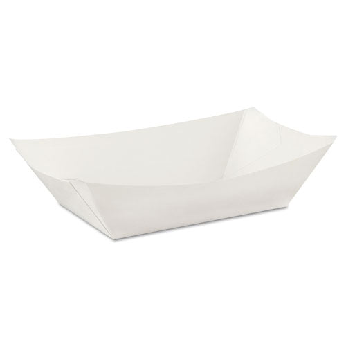 Kant Leek Polycoated Paper Food Tray, 3 Pound, White, 250-pack