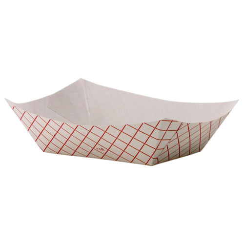Kant Leek Polycoated Paper Food Tray, 4 7-10 X 1 3-5 X 6 1-4, Red Plaid, 1000-ct