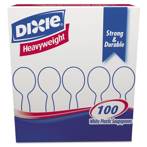 Plastic Cutlery, Heavyweight Soup Spoons, White, 1,000-carton