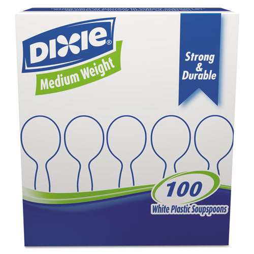 Plastic Cutlery, Heavy Mediumweight Soup Spoon, 100-box