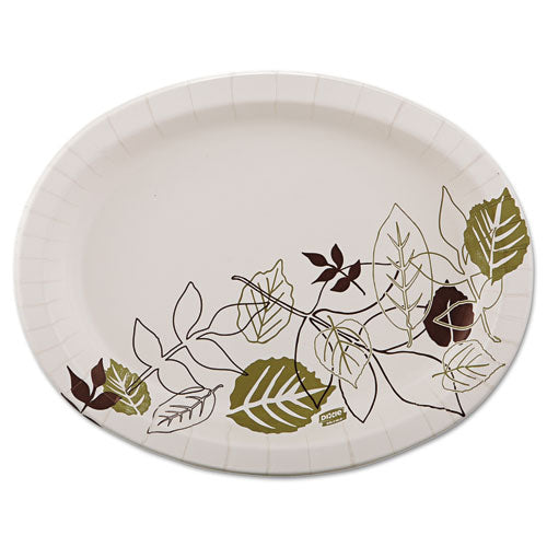 Pathways Heavyweight Oval Platters, 8 1-2 X 11, Green-burgundy, 125-pack