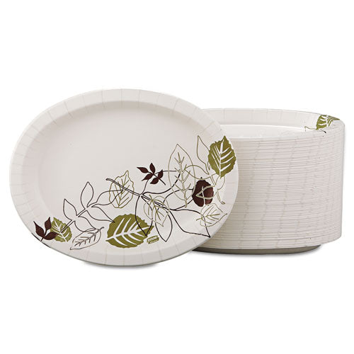 Pathways Heavyweight Oval Platters, 8 1-2 X 11, Green-burgundy, 500-carton