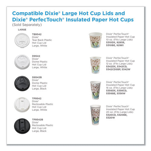 Reclosable Lids For 12 And 16 Oz Hot Cups, White, 100 Lids-pack, 10 Packs-carton