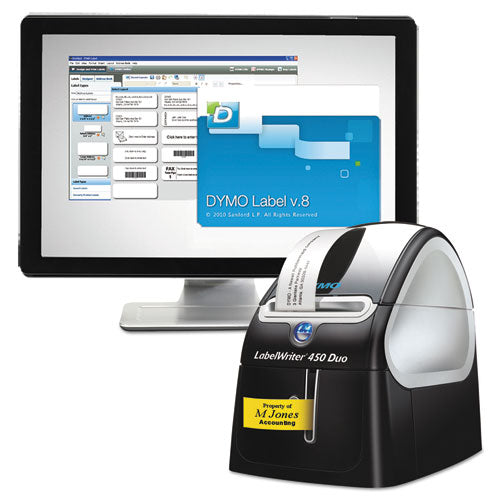 Labelwriter 450 Duo Printer, 2 3-10" Labels, 71 Label-min, 5.5w X 7.8d X 7.30h