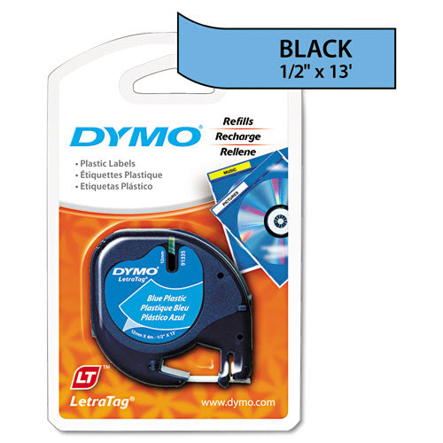 Letratag Plastic Label Tape Cassette, 0.5" X 13 Ft, Blue