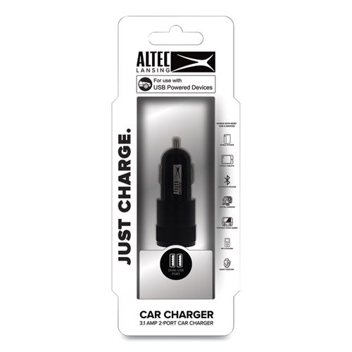 Dual Usb Car Charger, Black