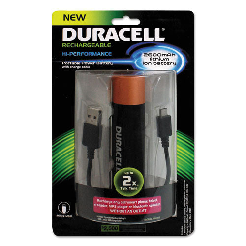 Portable Power Bank With Micro Usb Cable, 2600 Mah, Red