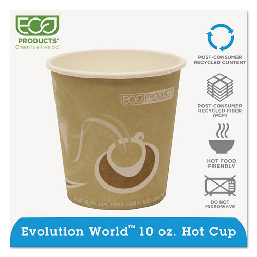 Evolution World 24% Recycled Content Hot Cups - 10oz., 50-pk, 20 Pk-ct