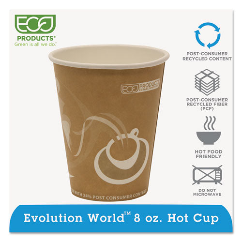 Evolution World 24% Recycled Content Hot Cups - 8oz., 50-pk, 20 Pk-ct