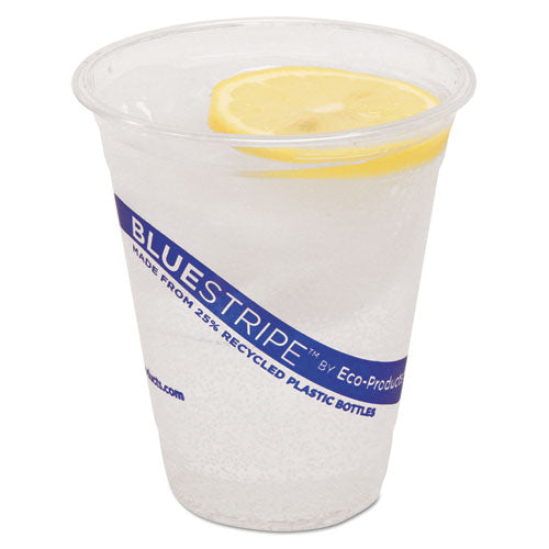Bluestripe 25% Recycled Content Cold Cups, 12 Oz, Clear-blue, 50-pk, 20 Pk-ct
